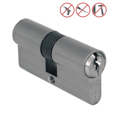 CILINDRO EUROPERFIL SERRETA 90MM (40+50) L15 LATÓN NÍQUEL MATE MOD.AS010