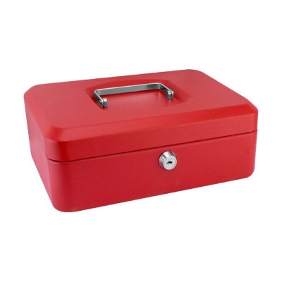CAJA CAUDALES Nº3 25X18X9CM CON PORTAMONEDAS ROJA