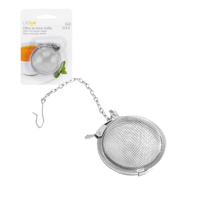 FILTRO TÉ BOLA MALLA INOXIDABLE Ø4,5CMS CON CADENA LIFESTYLE