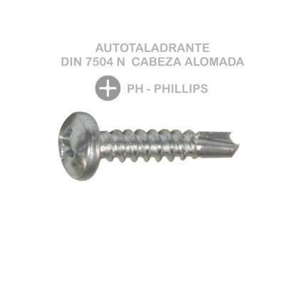 TORNILLO AUTOTALADRANTE DIN 7504N 4,8X25MM CABEZA ALOMADA PH ZINC