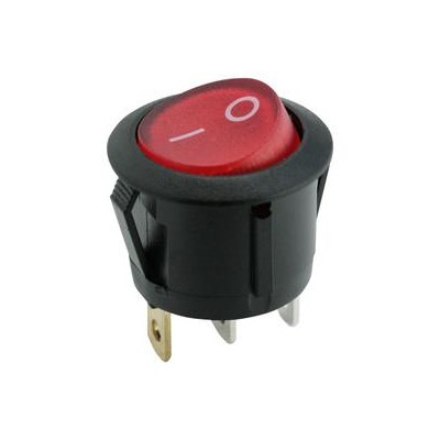 INTERRUPTOR BASCULANTE Ø20MM 6A/250V TECLA 0-1 LUMINOSO ROJO