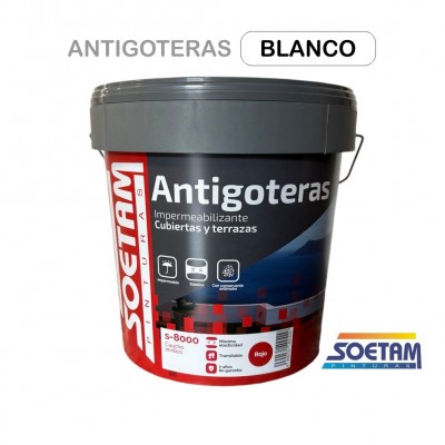 PINTURA ANTIGOTERAS CAUCHO SOETAM S-8000 BLANCO 4L