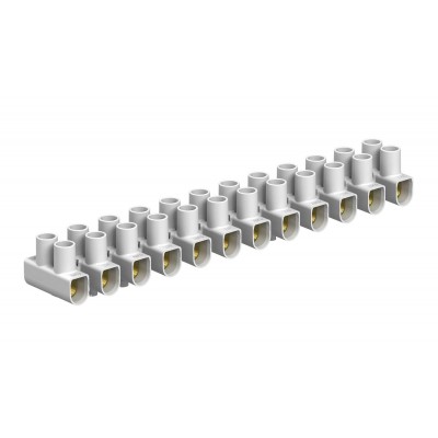 FICHA EMPALME CONEXIÓN 4MM² 32A REGLETA 12 POLOS BLANCA