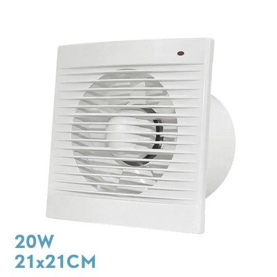 EXTRACTOR BAÑO Ø15CM 21X21CM 20W MOD.TRANI
