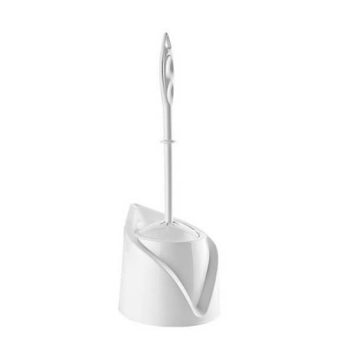 SET ESCOBILLERO WC BAÑO RINCÓN PLÁSTICO BLANCO TITIZ TP-144