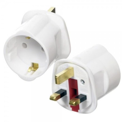 ADAPTADOR CLAVIJA MACHO INGLÉS A HEMBRA EUROPEO 13A