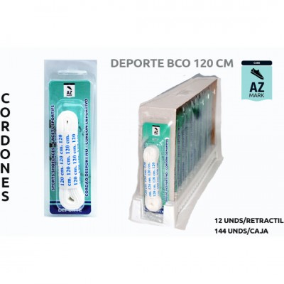 CORDÓN CALZADO 120CM BLANCO 2UDS