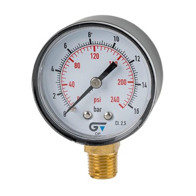 MANÓMETRO 10B 0,150PSI 1/4" Ø53MM GENEBRE