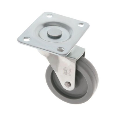 RUEDA METÁLICA Ø40MM PLACA NYLON GRIS SIN FRENO
