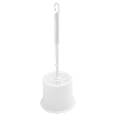 SET ESCOBILLERO WC BAÑO PLÁSTICO BLANCO