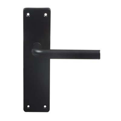 JUEGO MANILLAS ALUMINIO PLACA PUERTA AL4P NEGRA 