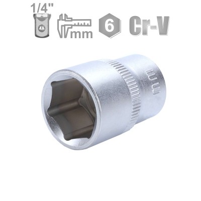 LLAVE VASO 1/4" 9MM MÉTRICO 6 CARAS CrV