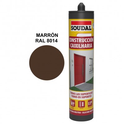 SILICONA NEUTRA MARRÓN RAL 8014 300ML SOUDAL