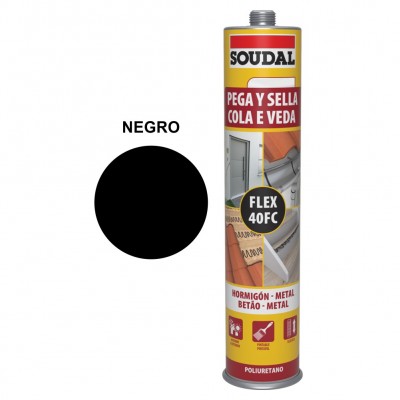 MASILLA POLIURETANO NEGRA 290ML SOUDAL