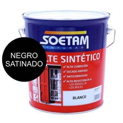 SOETAM ESMALTE SINTÉTICO NEGRO SATINADO 4L