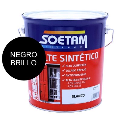 SOETAM ESMALTE SINTÉTICO NEGRO BRILLANTE 4L