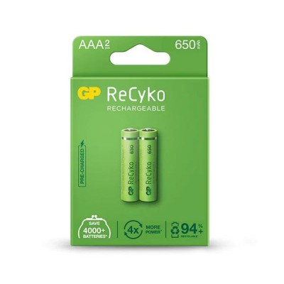 PACK 2 PILAS RECARGABLES LR03/AAA 650MAH GP ReCyko