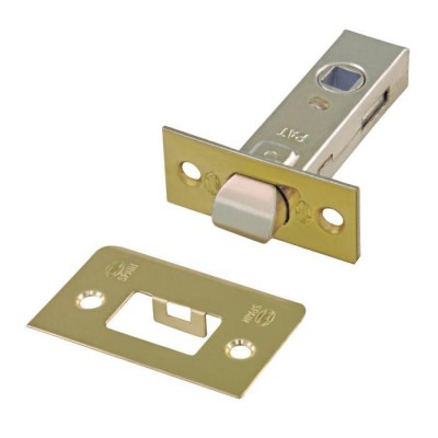 PICAPORTE 45MM CANTO CUADRADO LATONADO BARNIZ MOD.6