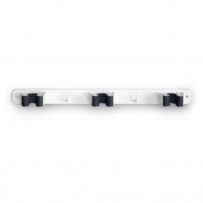COLGADOR ESCOBA TRIPLE ACERO BLANCO INOFIX 3034-2