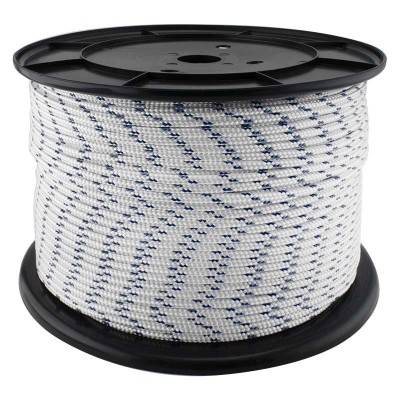 CUERDA TRENZADO HELICOIDAL POLIAMIDA Ø12MM BLANCA-AZUL (€/M)