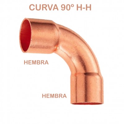 CURVA COBRE 90º HEMBRA HEMBRA 15MM FIG.2