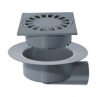 CALDERETA SIFÓNICA PVC 25X25CM SALIDA HORIZONTAL 90MM