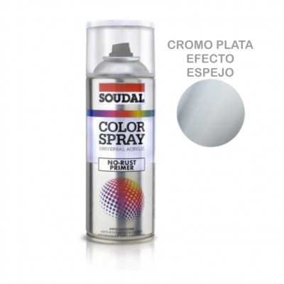 PINTURA SPRAY SOUDAL CROMO PLATA EFECTO ESPEJO 400ML