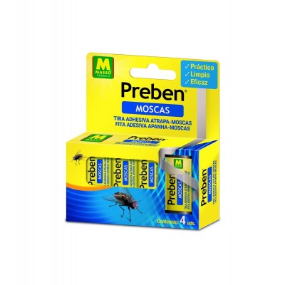 TIRA ADHESIVA ATRAPAMOSCAS MASSÓ PREBEN 4UDS