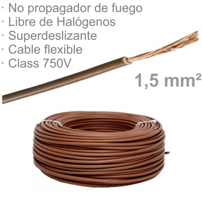 CABLE 1X1,5MM FLEXIBLE H07Z1-K LIBRE HALÓGENOS MARRÓN (€/M)