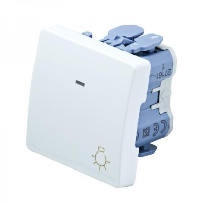 PULSADOR GRABADO LUZ LUMINOSO BLANCO SIMON 27 PLAY 27161-65