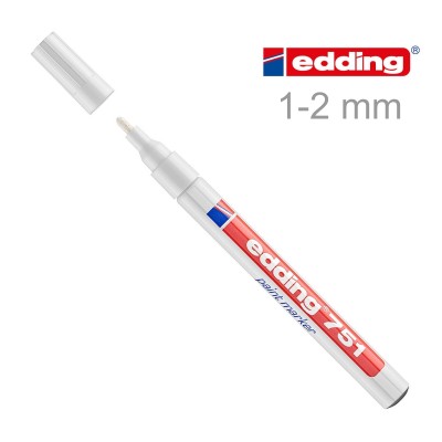 ROTULADOR PERMANENTE 1-2MM BLANCO EDDING 751
