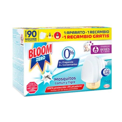 BLOOM ZERO INSECTICIDA ELÉCTRICO APARATO+2X18ML MOSQUITOS