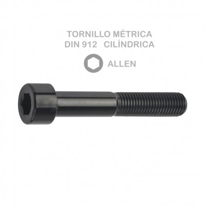 TORNILLO MÉTRICA DIN 912 CILÍNDRICO ALLEN M5X25MM PAVONADO 8.8