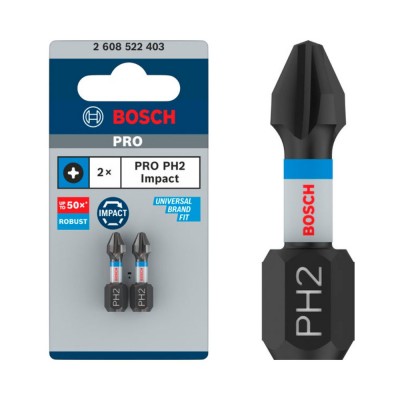 PUNTA ATORNILLAR PH2 25MM PRO IMPACT BOSCH 2UDS
