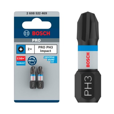 PUNTA ATORNILLAR PH3 25MM PRO IMPACT BOSCH 2UDS