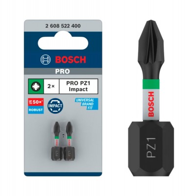 PUNTA ATORNILLAR PZ1 25MM PRO IMPACT BOSCH 2UDS
