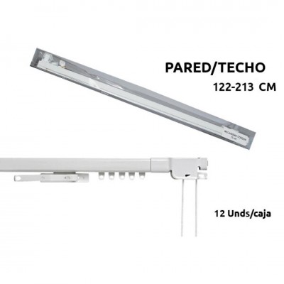 RIEL EXTENSIBLE 122/213CM PARED/TECHO BLANCO