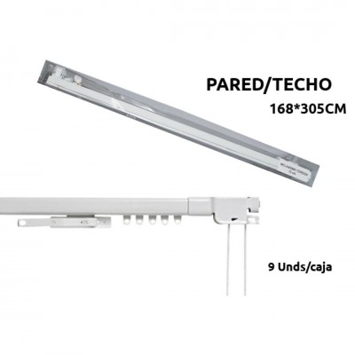 RIEL EXTENSIBLE 168/305CM PARED/TECHO BLANCO