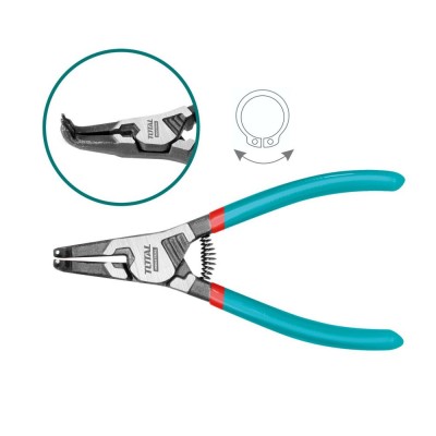 ALICATE ABRIR ARANDELAS CURVO 180MM TOTAL THTJ21802