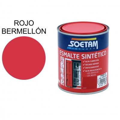 SOETAM ESMALTE SINTÉTICO ROJO BERMELLÓN BRILLANTE 250ML