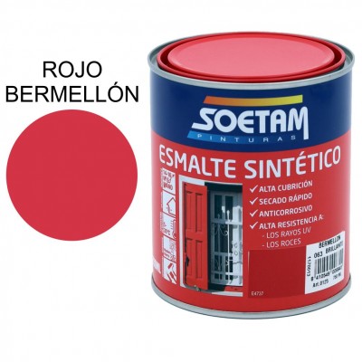 SOETAM ESMALTE SINTÉTICO ROJO BERMELLÓN BRILLANTE 750ML