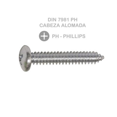 TORNILLO ROSCA CHAPA DIN 7981 PH 6,3X25MM ZINC