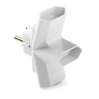 ADAPTADOR TRIPLE 2P 10A SCHUCO Ø4MM BLANCO FAMATEL 1208