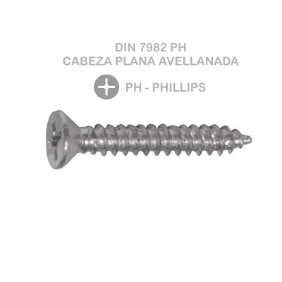 TORNILLO ROSCA CHAPA DIN 7982 PH 4,8X19MM ZINC