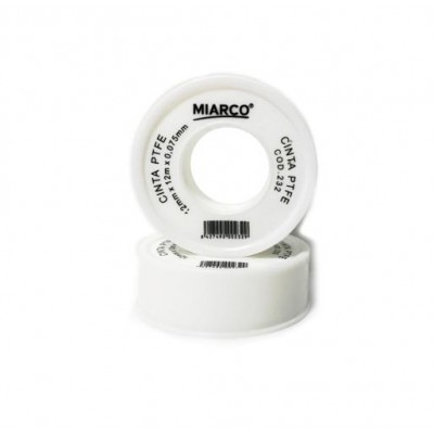 CINTA TEFLÓN 12X0,075MM ROLLO 12M MIARCO