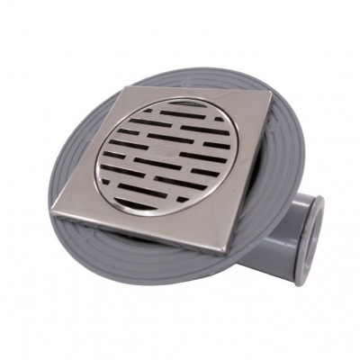 CALDERETA PVC SIFÓNICA REJILLA INOX. 10X10 SALIDA HORIZONTAL 50/40MM CREARPLAST C-223-L