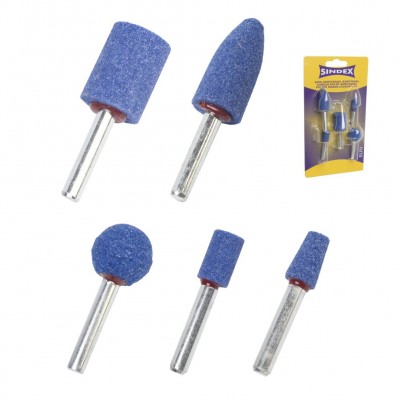 SET 5 MUELAS ESMERIL ESPIGA 6MM SINDEX
