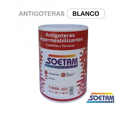 PINTURA ANTIGOTERAS CAUCHO SOETAM S-8000 BLANCO 750ML