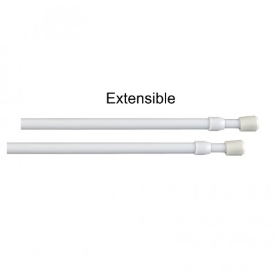 SET 2 PORTAVISILLOS EXTENSIBLE Ø8MM 20/32CMS AUTOFIJABLE PRESIÓN BLANCO