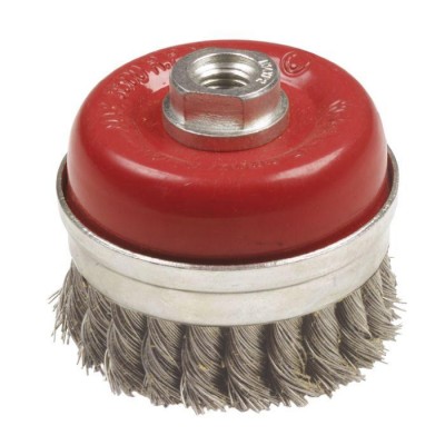 CEPILLO ALAMBRE TRENZADO REFORZADO VASO Ø100X0,5MM M14
